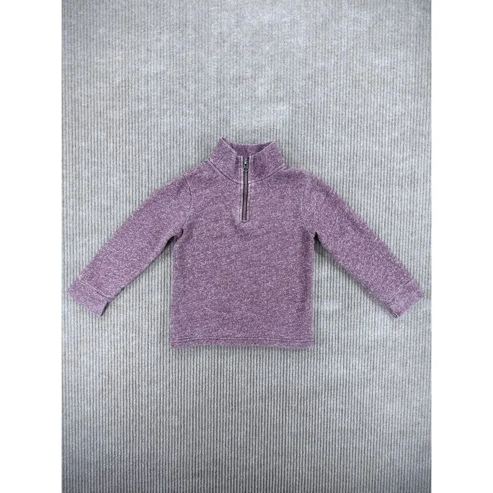 The Children's Place Boys Half Zip Marled Pullover Burgundy Sweatshirt 4T